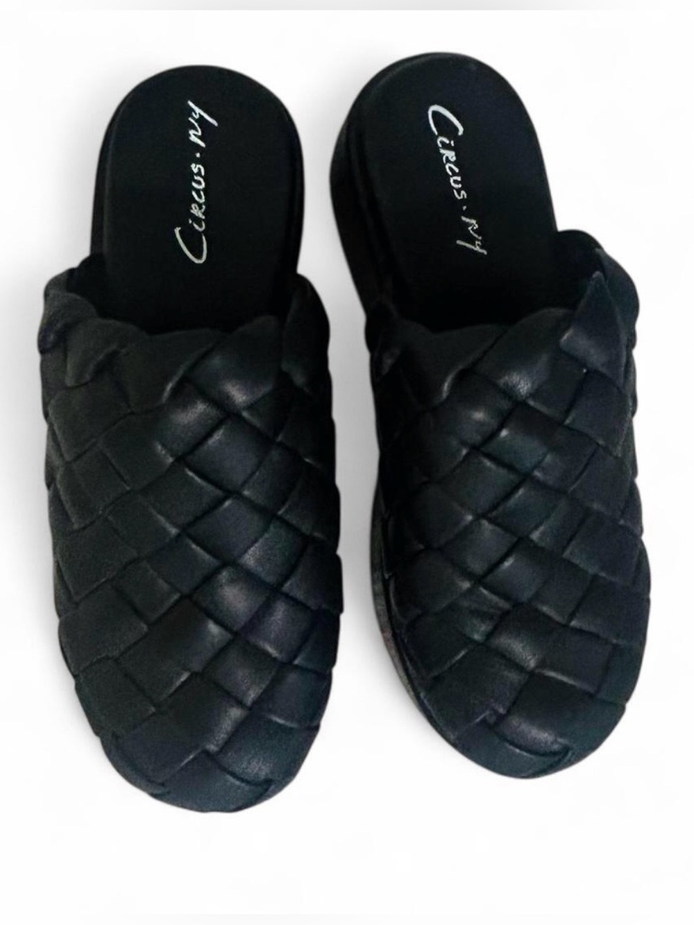 Circus by Sam Edelman Black Woven Wedge Julieta Platform Clogs Slip On 8